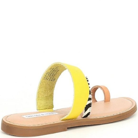 Chelsea & Violet Bling Zebra Haircalf Toe Ring Sandals - Picture 2 of 4